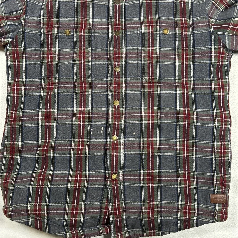LL Bean Sherpa Lined Scotch‎ Plaid Shirt Jacket Men's S Shacket Slightly Fitted